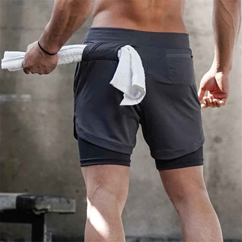 2 In 1 Double-deck Quick Dry Running Shorts