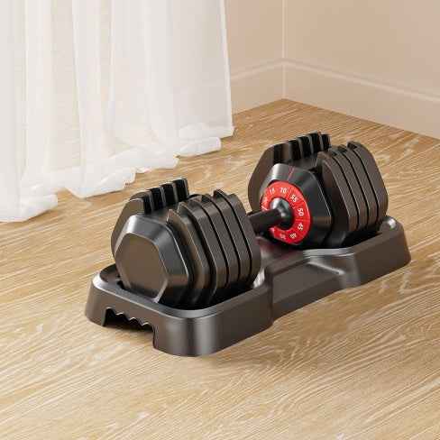 Adjustable Dumbbell Set 10‑in‑1, 55 lb