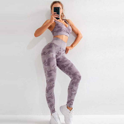 Slim Leopard Print Fitness Yoga Set