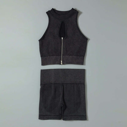 Seamless Single Layer Yoga Suit Without Chest Pad