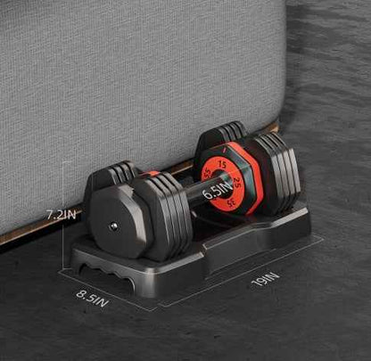Adjustable Dumbbell Set 10‑in‑1, 55 lb