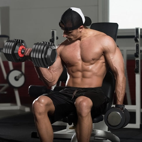 Adjustable Dumbbell Set, 10 In 1 Free Dumbbell For Men And Women, Dumbbell For Home Gym, Full Body Workout Fitness, Fast Adjust By Turning Handle 10 Gears55 LB