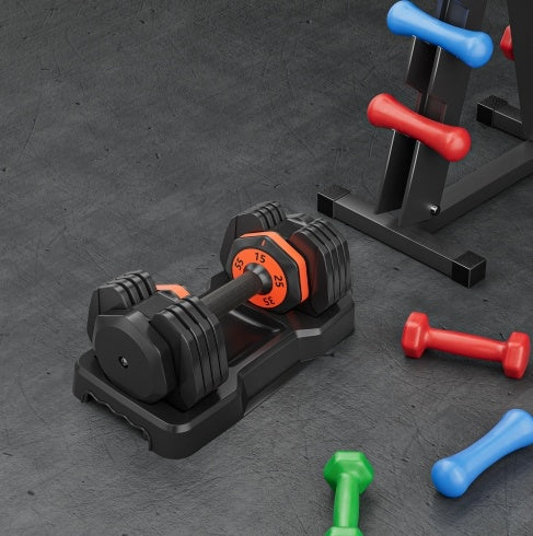 Adjustable Dumbbell Set, 10 In 1 Free Dumbbell For Men And Women, Dumbbell For Home Gym, Full Body Workout Fitness, Fast Adjust By Turning Handle 10 Gears55 LB