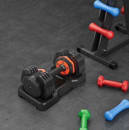 Adjustable Dumbbell Set 10‑in‑1, 55 lb