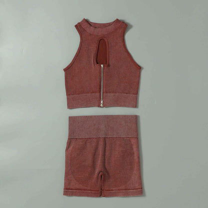 Seamless Single Layer Yoga Suit Without Chest Pad